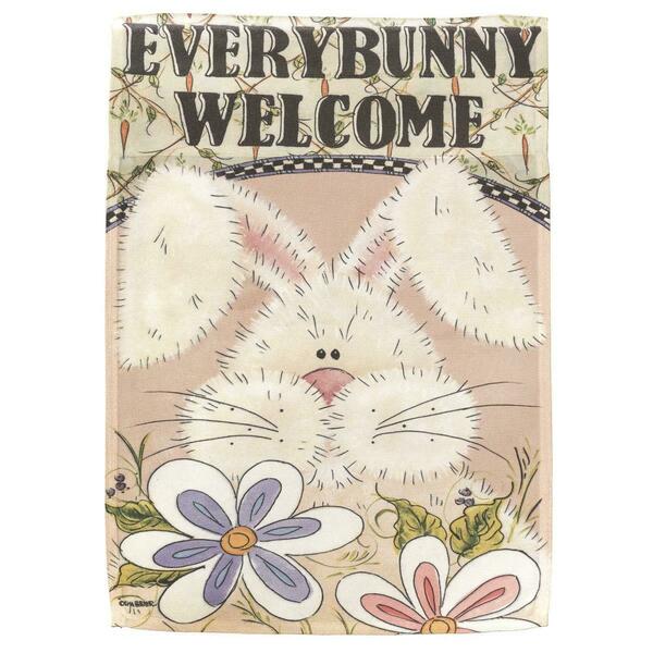 Recinto 13 x 18 in. Everybunny Welcome Print Garden Flag RE3463914